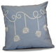 Decorative Holiday Pillow Geometric Print, Blue, 26"x26"
