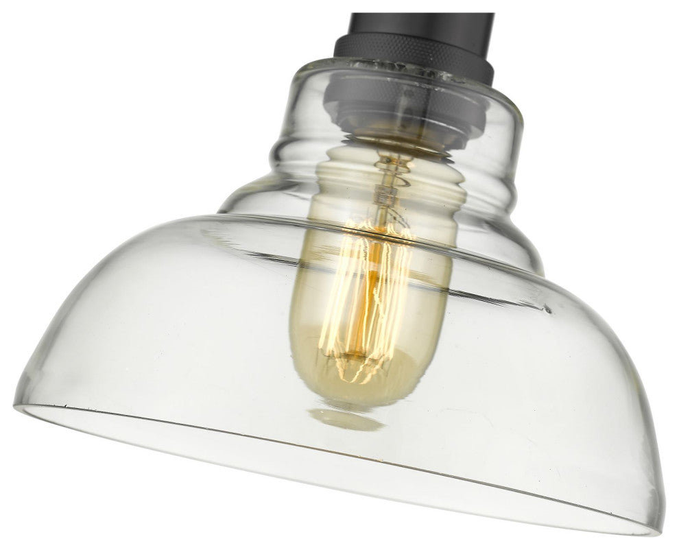 Golden Lighting 0305-S Carver 8"W Mini Pendant - Black