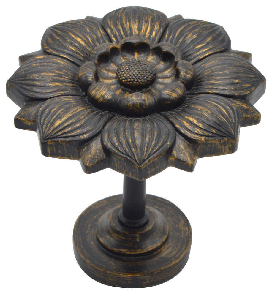 Large Bloom Medallion Drapery Holdback, Burnt Gold