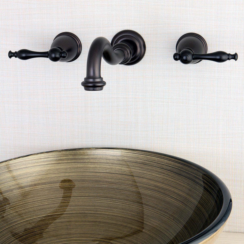 Kingston Brass Wall Mount Bathroom Faucet, Oil Rubbed Bronze