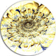 Light Yellow Digital Fractal Flower, Floral Round Metal Wall Art, 11"