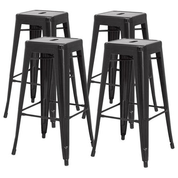 New Pacific Direct Metropolis 26.5" Backless Counter Stool in Black (Set of 4)