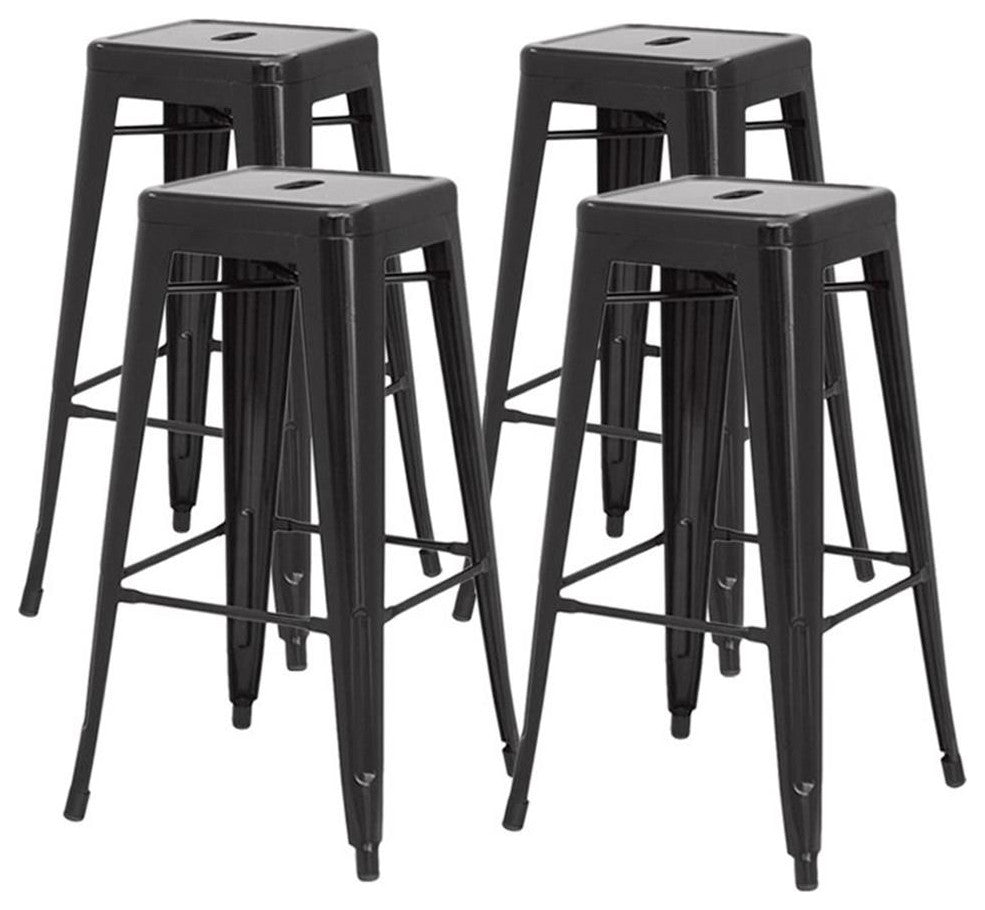 New Pacific Direct Metropolis 26.5" Backless Counter Stool in Black (Set of 4)