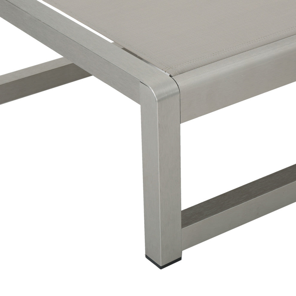 GDF Studio Metten Outdoor Mesh Chaise Lounge, Set of 2