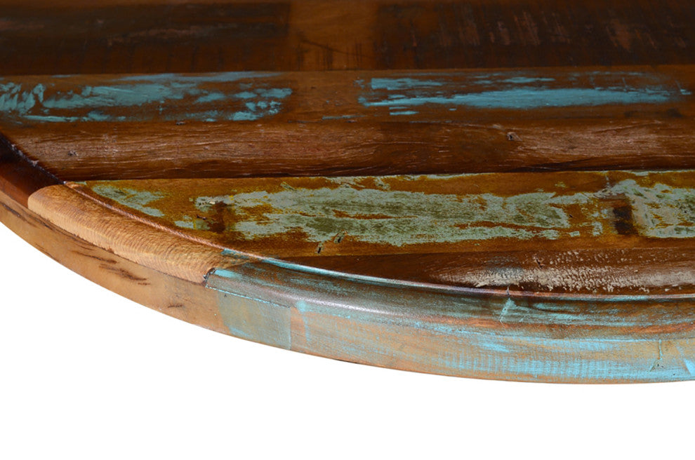 Trinidad 36" Round Reclaimed Solid Wood Pub Table in Multi-Color