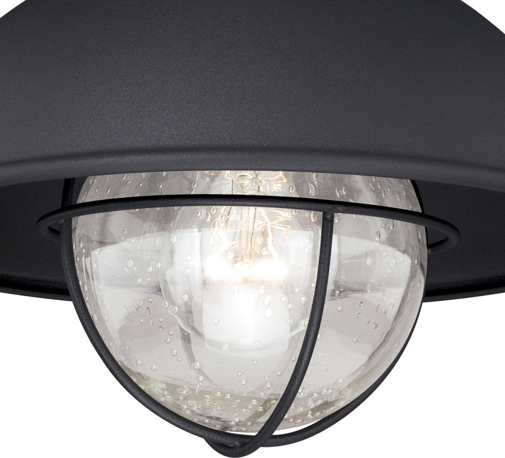 Harwich 10" Outdoor Flush Mount Ceiling Light Textured Black
