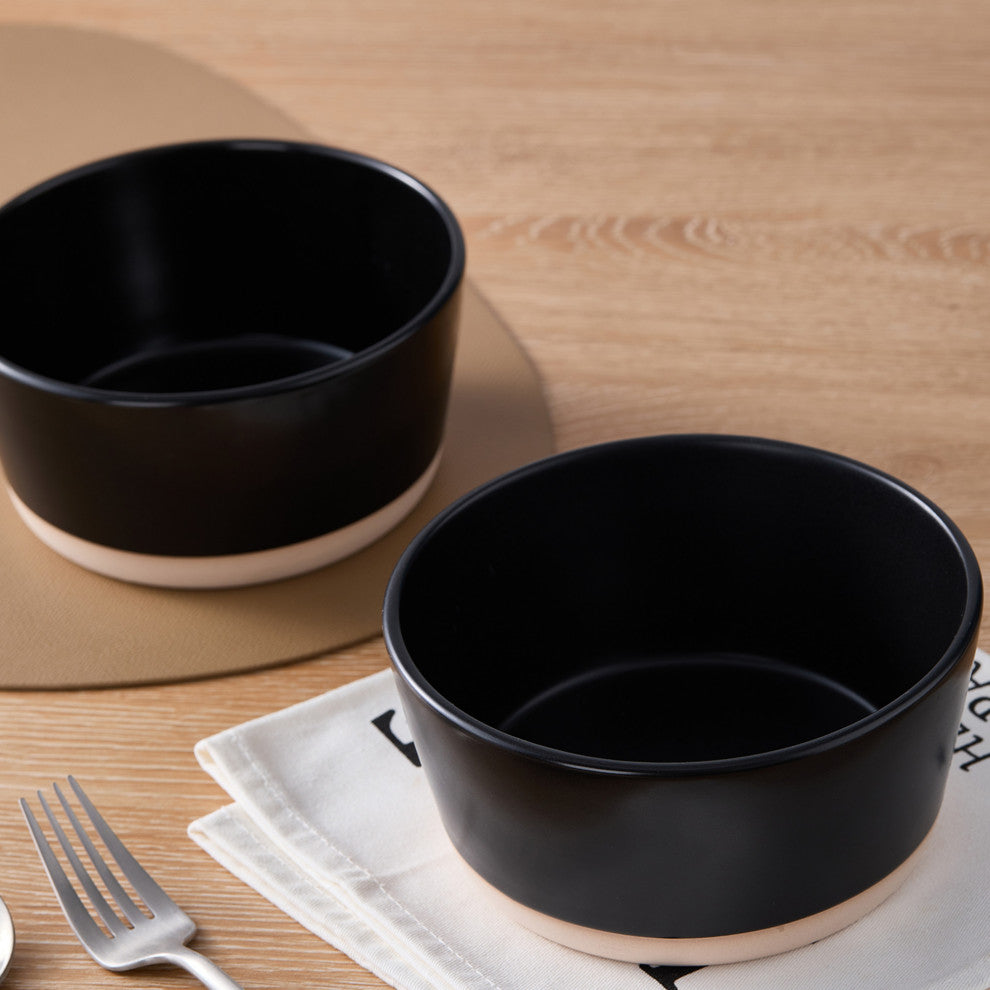 Stone Lain Jules Stoneware 32 Piece Dinnerware Set, Black