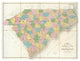 "Map of North and South Carolina, 1839" Paper Print by David H. Burr, 42"x32"