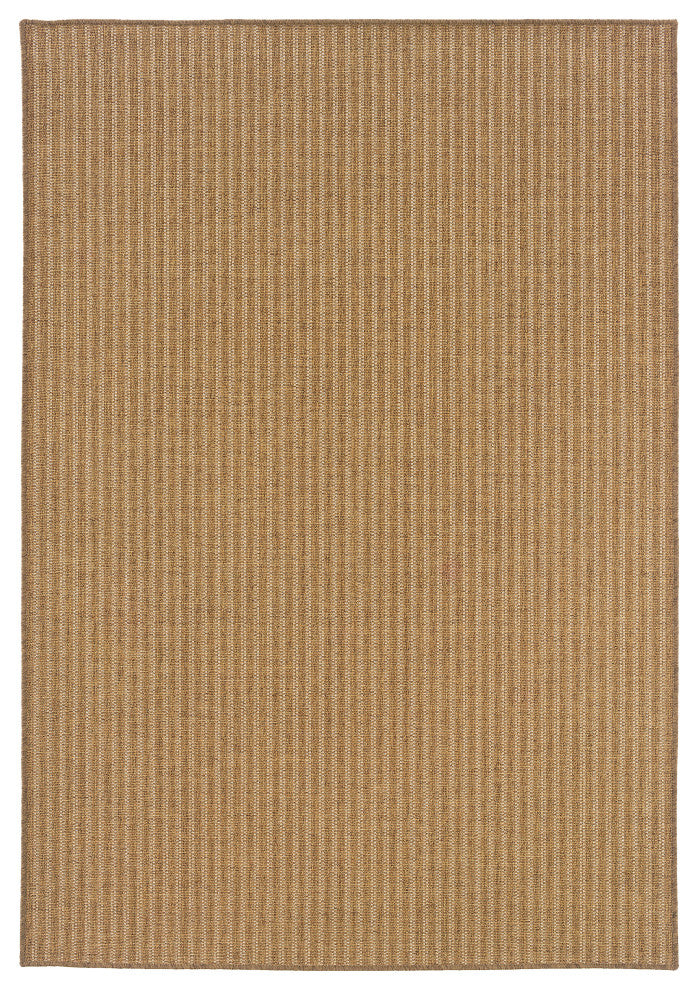 Oriental Weavers Karavia Tan/Light Tan Stripe Indoor/Outdoor Rug 3'7"X5'6"