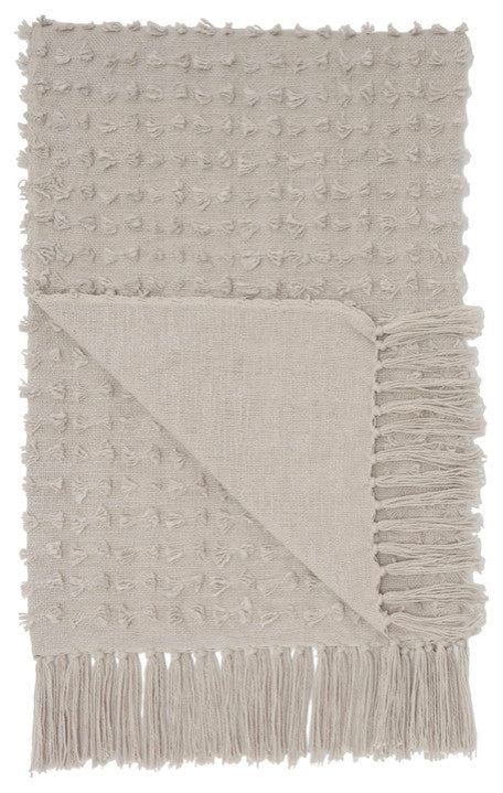 Mina Victory GT037 Throw Blanket, Khaki, 50" x 60"