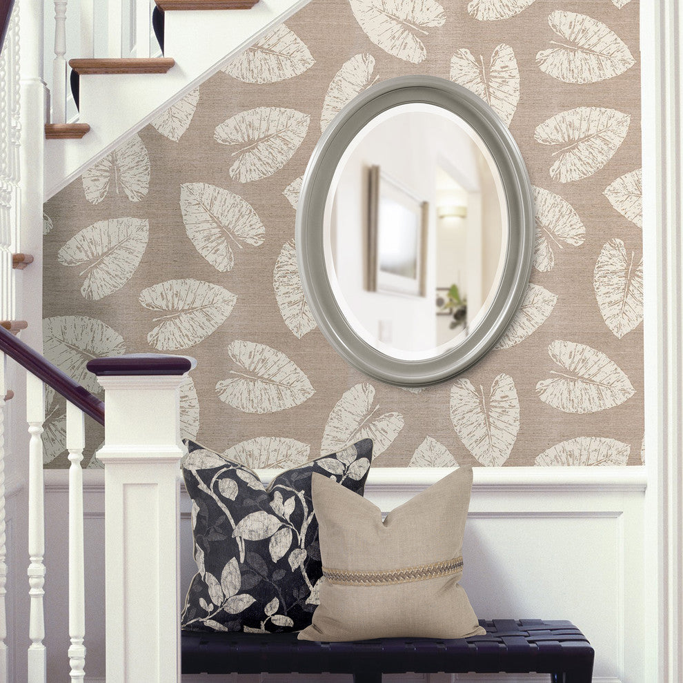 George Oval Mirror, Glossy Nickel