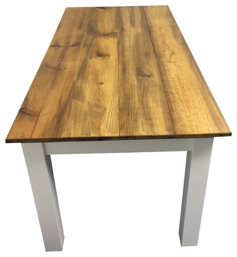 Barn Wood and White Farm Table, 54"