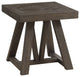 Hearst 24" Wide End Table With Trestle-styled Base, Reclaimed Chevron