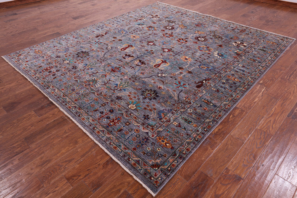 8' 4" X 9' 7" Persian Tabriz Hand Knotted Wool Rug Q9825