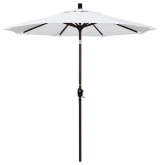 7.5' Bronze Push-Button Tilt Crank Aluminum Umbrella, Natural Pacifica