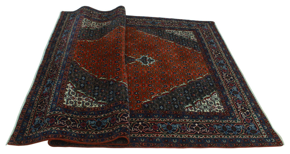 Fine Vintage Distressed Anar Rust Rug