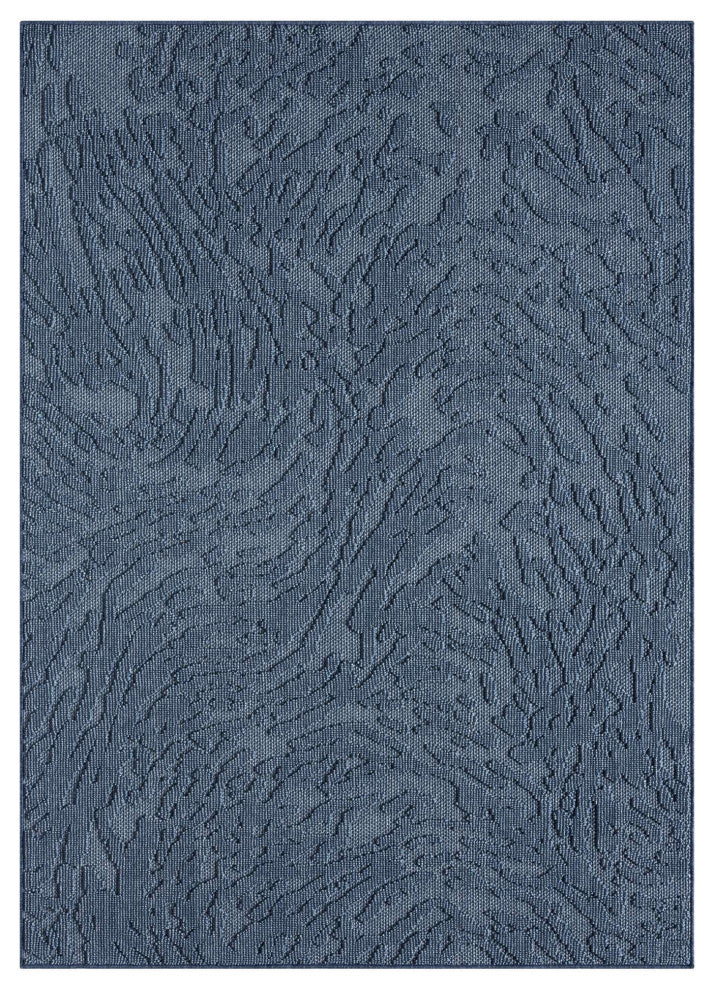 Nimes Topo Relief Area Rug, Dark Blue, 3'3"x5'