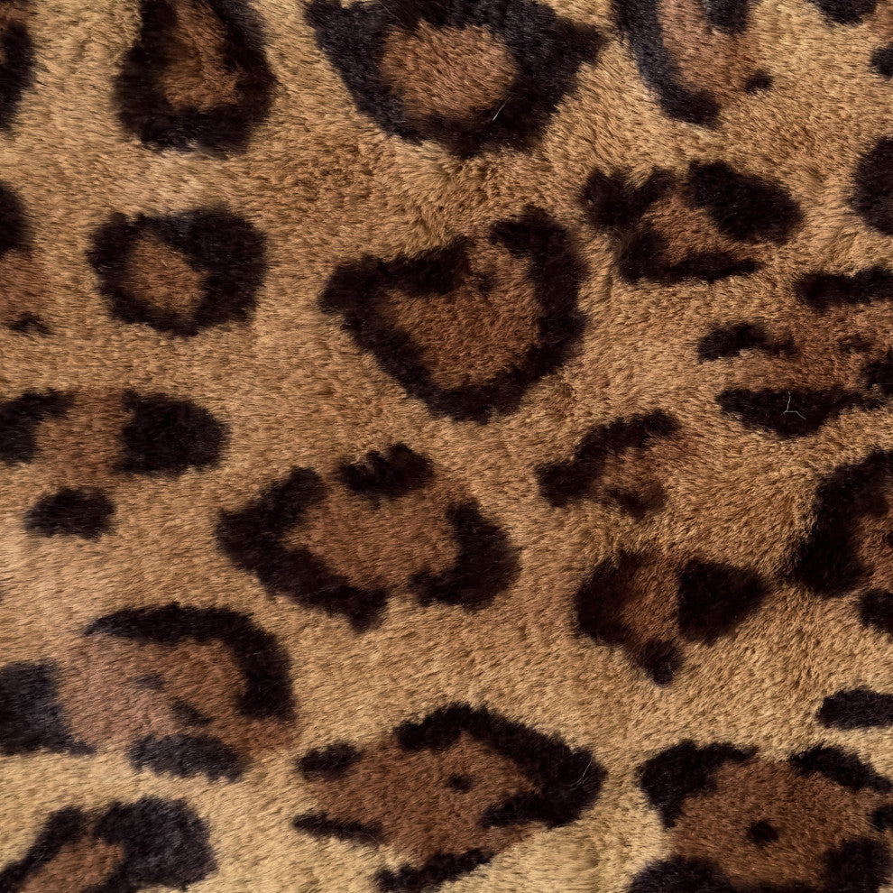 Plutus Brown Jaguar Faux Fur Luxury Throw Pillow, Brown, 26" x 26"