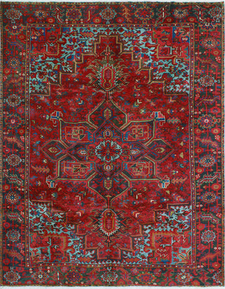 Fine Vintage Heriz Makbule Red/Charcoal Rug, 7'7 x 9'9