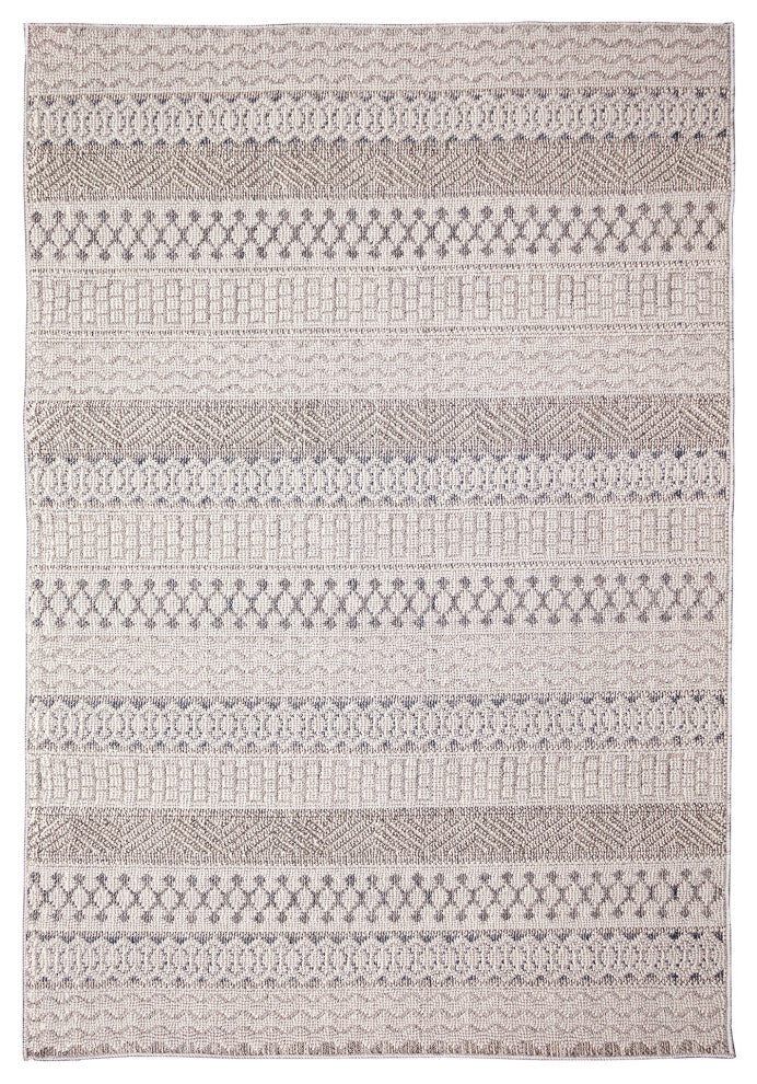 Dunes Geo Stripe Indoor/Outdoor Rug Silver 6'6"x9'3"