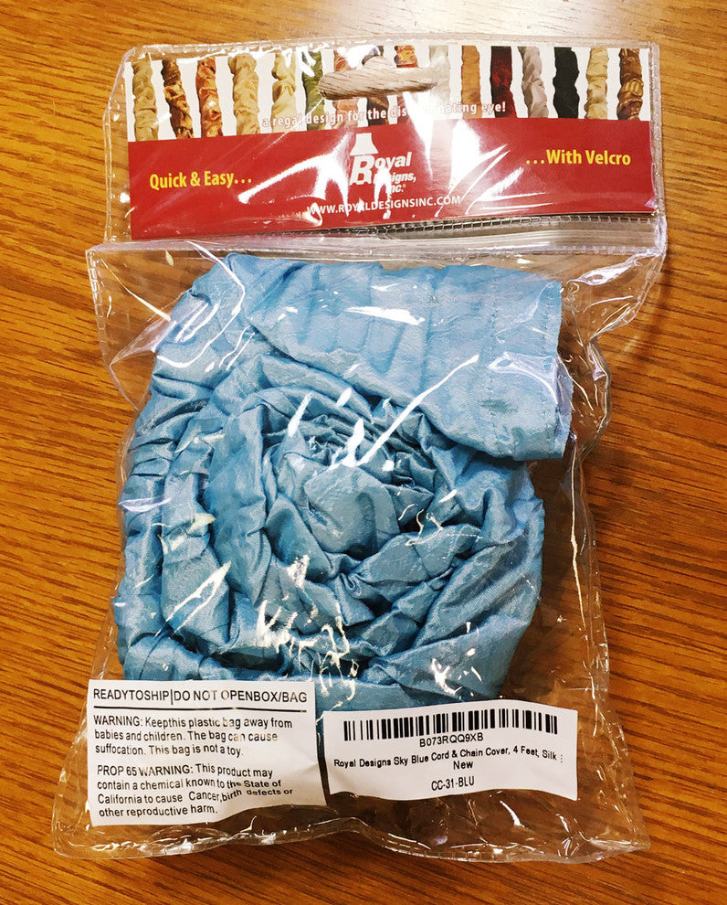 Royal Designs Cord/Chain Cover, 4', Touch Fastener, Blue