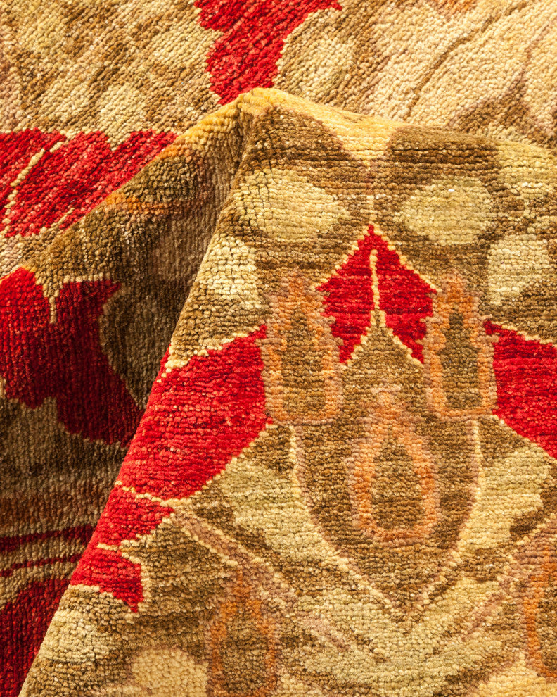 Arts and Crafts, One-of-a-Kind Hand-Knotted Area Rug Red, 5'10"x8'8"