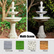 Sand Beige Terrazzo Resin 3-Tier Outdoor Fountain
