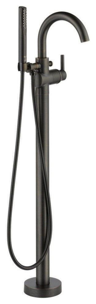 Delta Trinsic Contemporary Floor Mount Tub Filler Trim, Venetian Bronze