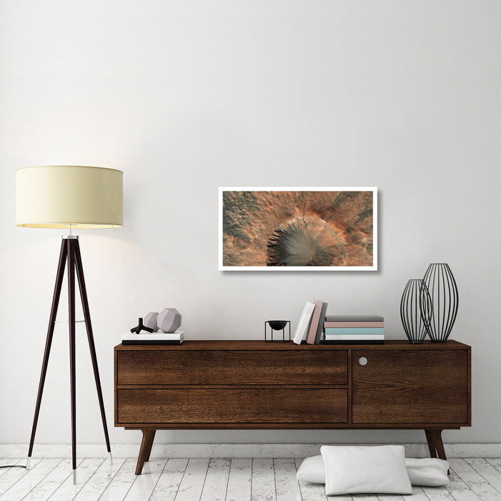 "Mars HiRISE  -  Crater near Sirenum Fossae" Paper Print by NASA, 38"x20"