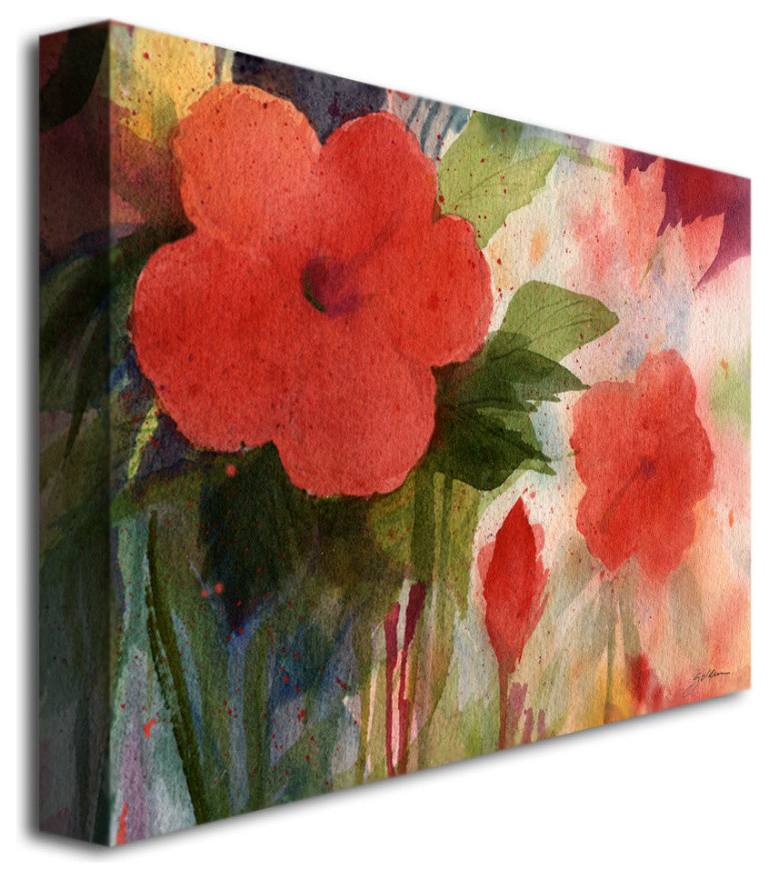 'Red Blossoms' Canvas Art by Sheila Golden