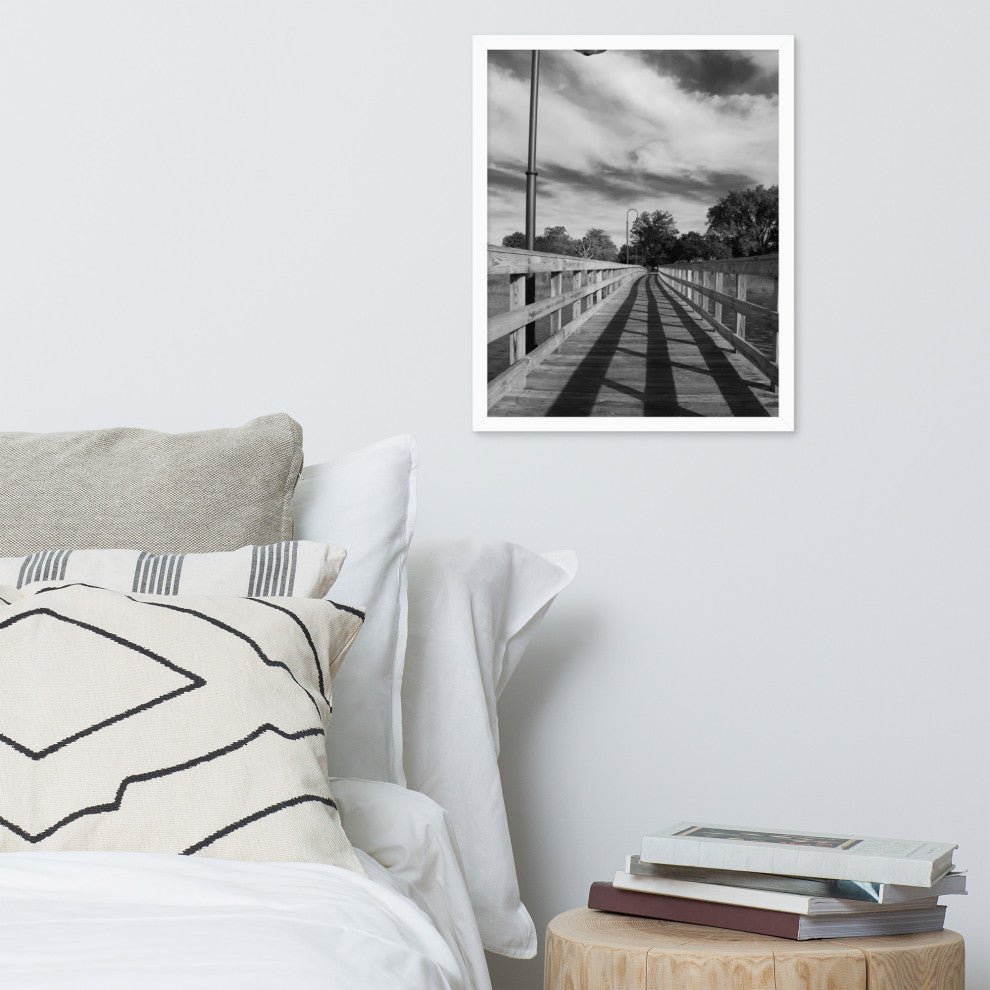 Follow the Lines Rural Landscape Framed Photo Paper Wall Art Prints, White, 16" X 20"