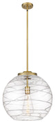 Deco Swirl Pendant, Brushed Brass, Clear Deco Swirl, Clear Deco Swirl