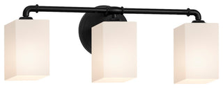 Bronx 3-Light Bath Bar, Square, Matte Black, Opal, LED