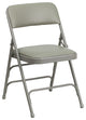 Hercules Series Curved Triple Braced and Double Hinged Upholstered Metal Chair, Gray Vinyl/Gray Frame