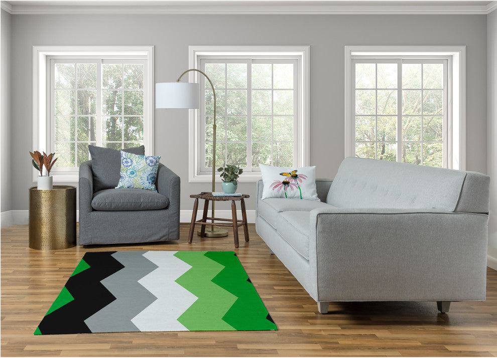 Aromantic Chevron Chenille Rug, Aromantic Chevron, 4'x6'