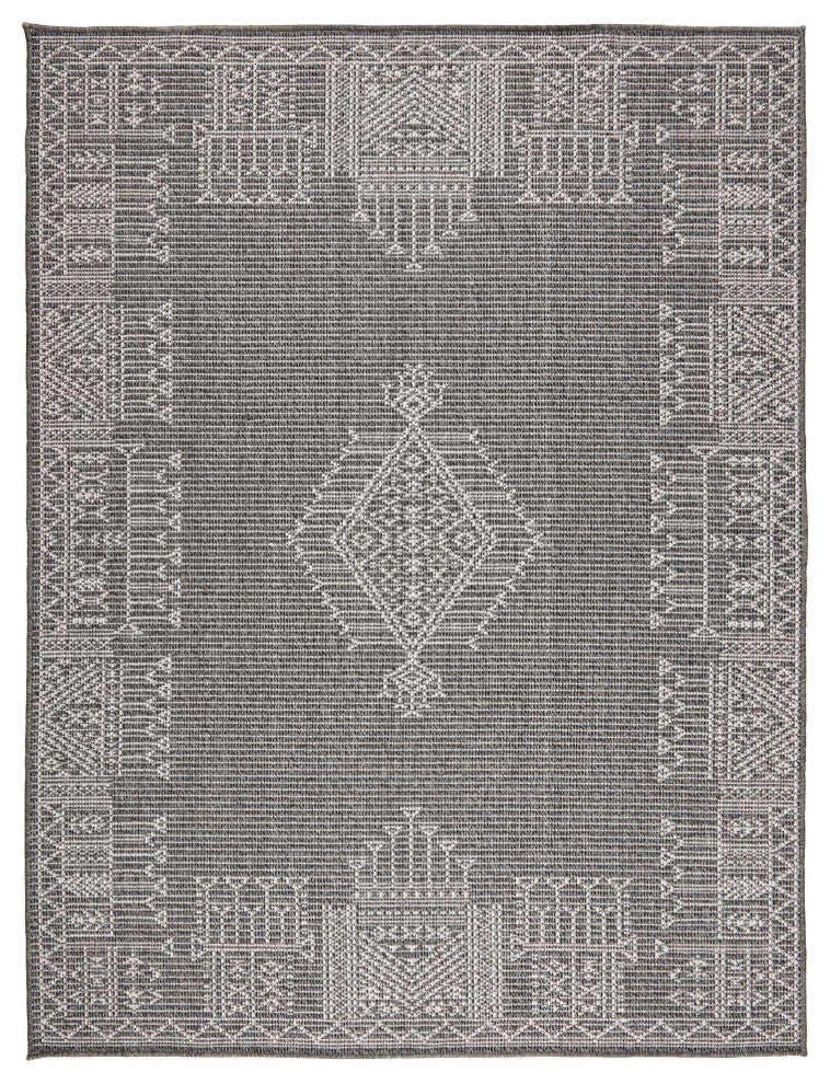 Pavilion Medallion Area Rug, Gray, 5'3"x7'3"