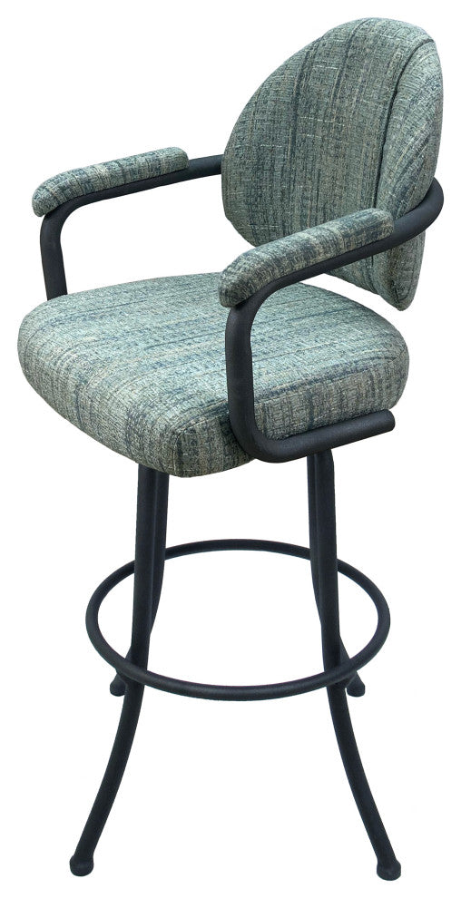 Swivel Counter Metal Pub Set - M-70 Stools 26" or 30", Watusi Aquatint - Grey, 26", Crackle Glass