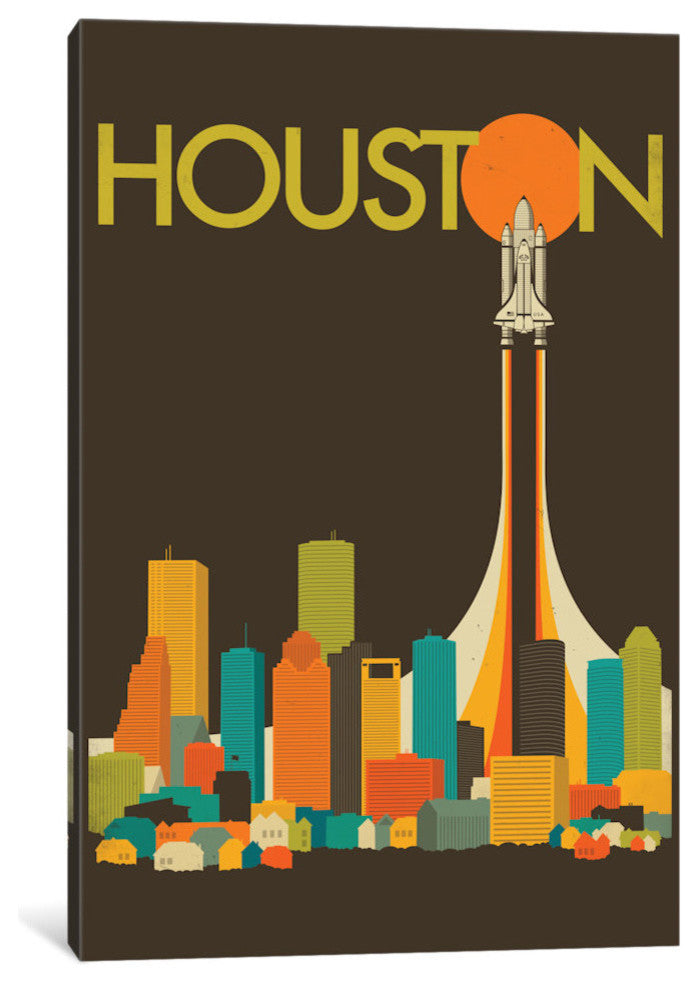 "Houston Skyline" by Jazzberry Blue, 40x26x1.5