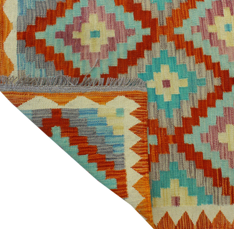 Sangat Kilim Wilmar Red/Ivory Runner, 2'8x16'1