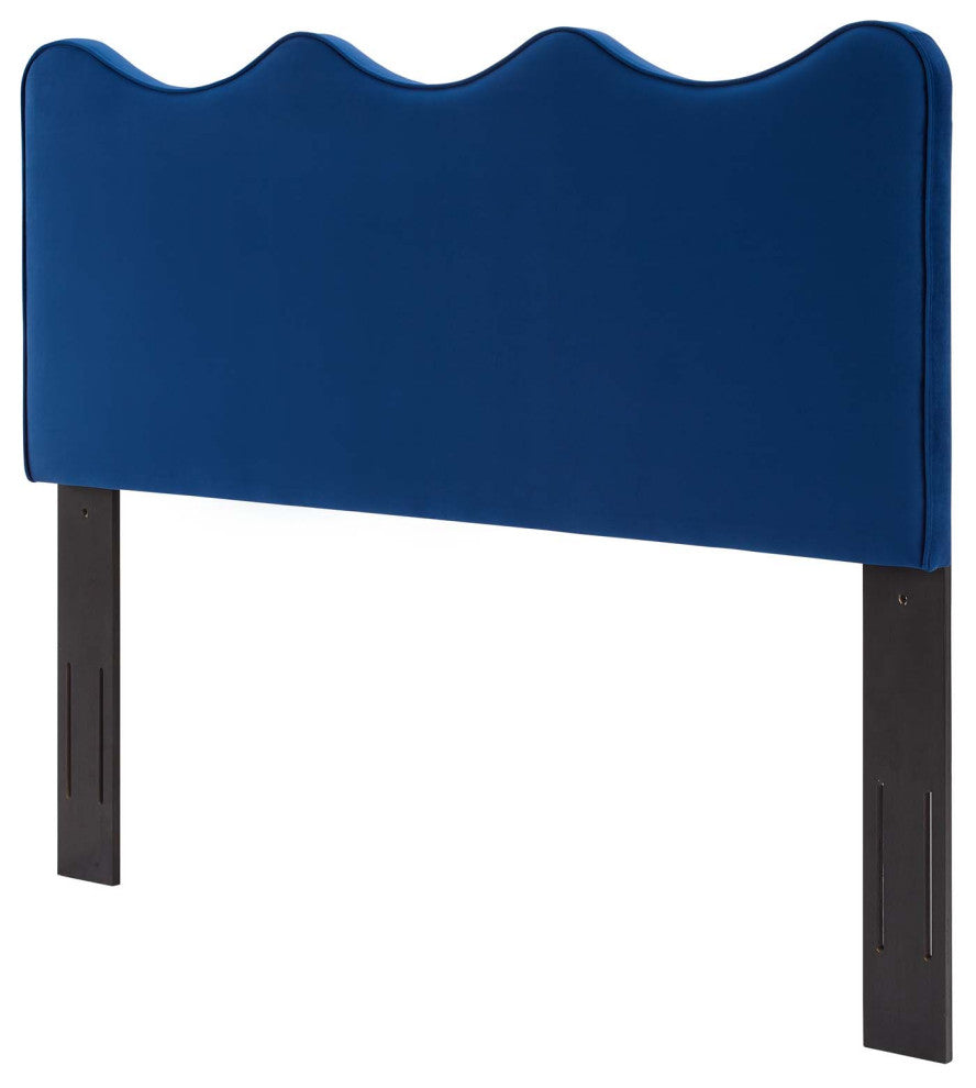 Headboard, King Size, Velvet, Blue Navy, Modern Contemporary, Bedroom Master