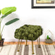 Crushed Velvet Pouf Stool, Moss Green, 16''x16''x16''