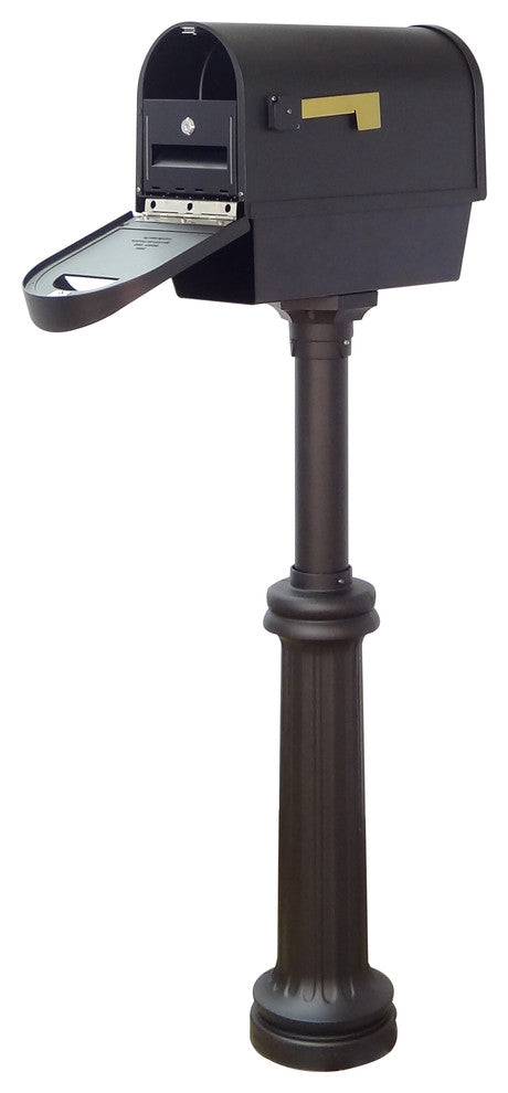 Classic Mailbox With Newspaper Tube, Locking Insert & Richland Mailbox Post