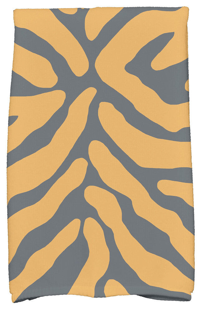 Animal Stripe Geometric Print Kitchen Towel, Gray