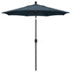 7.5' Matted Black Push-Button Tilt Crank Aluminum Umbrella, Sapphire Pacifica