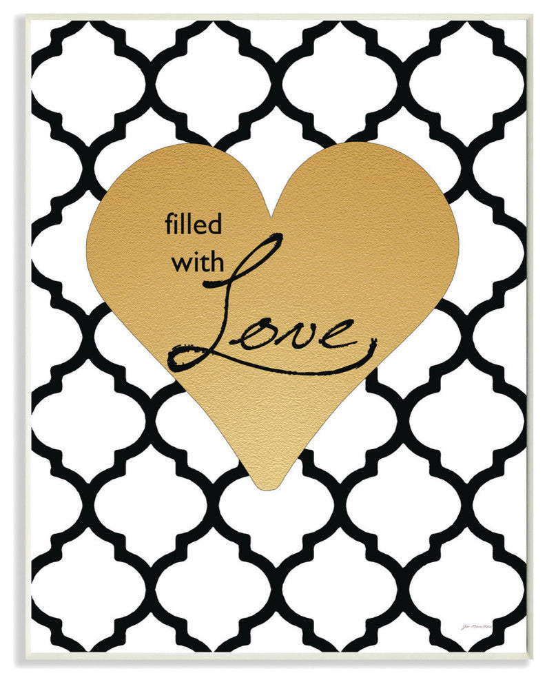 Filled with Love Modern Inspirational Art Wall Plaque