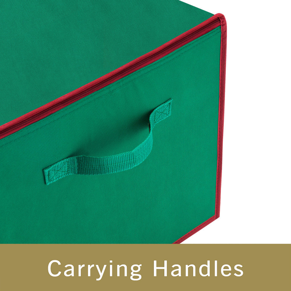 Ornament Storage Box Zippered Lid Organizer 75 Individual Compartments, Divider