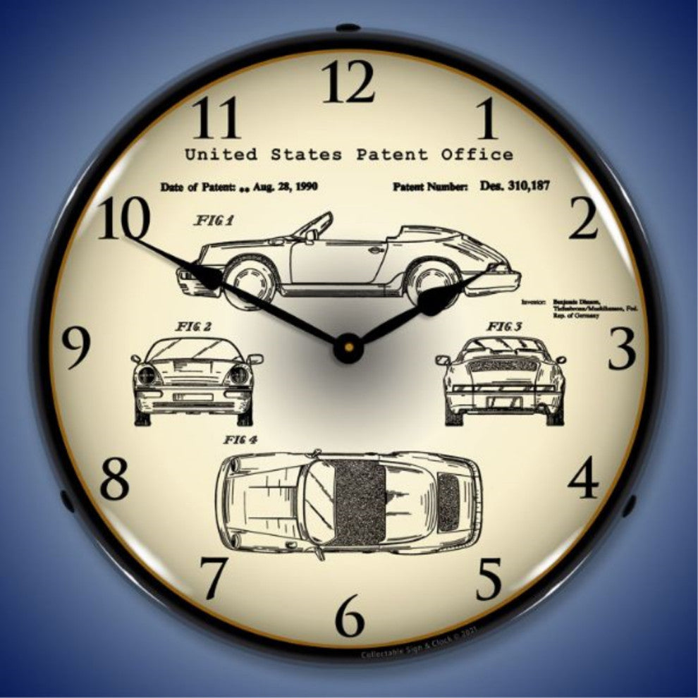21031202 Porsche 911 1990 Patent Clock