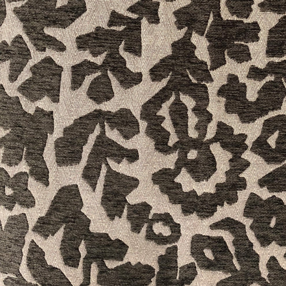 Lustrous Leaves Gray Luxury Throw Pillow, 22"x22"
