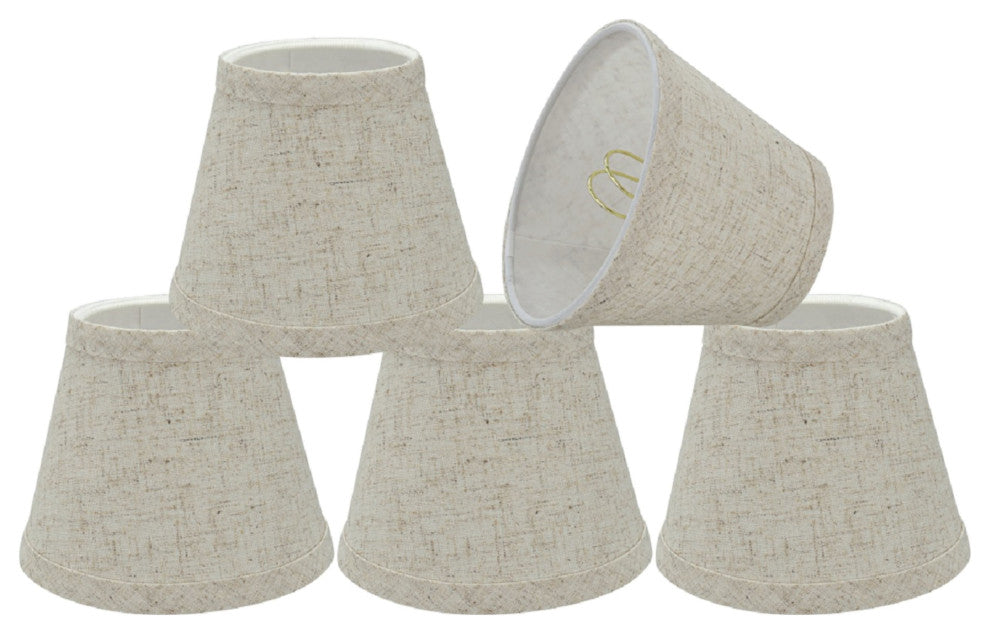 Aspen Creative 32063-5 Hardback Empire Clip-On Lamp Shade Beige 3" x 5" x 4"