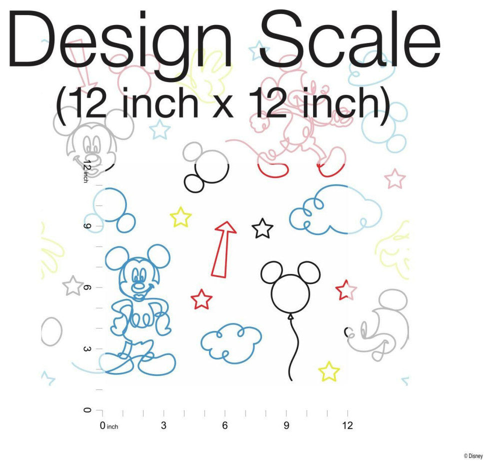 Disney Mickey Mouse Line Art Peel & Stick Wallpaper